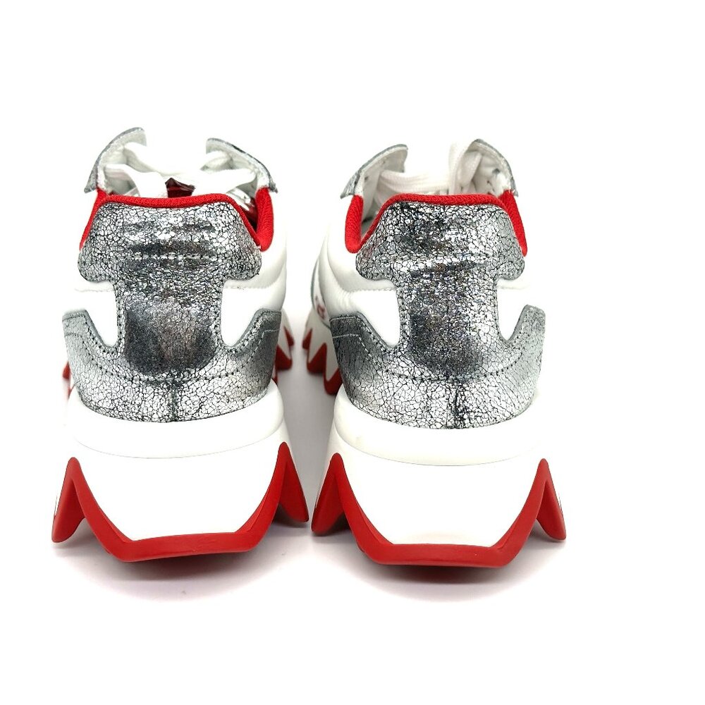 Christian Louboutin NASTROSHARK DONNA Metallic Leather Nylon Sneakers Shoes - Picture 12 of 16